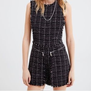 Zara Tweed Black Romper/Jumpsuit